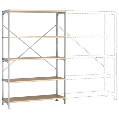 Manuflex RB2293 Fachbodenregal-Grundmodul (B x H x T) 1250 x 2000 x 500 mm Holzboden