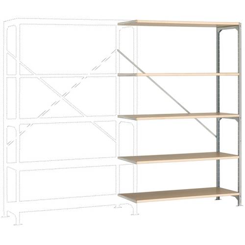 Thumbnail - Manuflex RB2313 Fachbodenregal-Anbaumodul (B x H x T) 960 x 1900 x 300 mm Holzboden