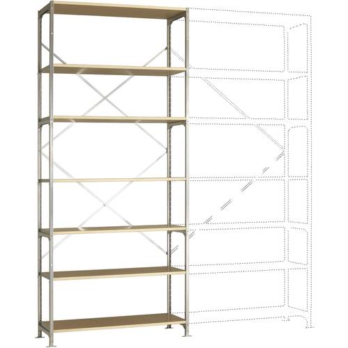 Manuflex RB2410 Fachbodenregal-Grundmodul (B x H x T) 1280 x 2000 x 700 mm Holzboden