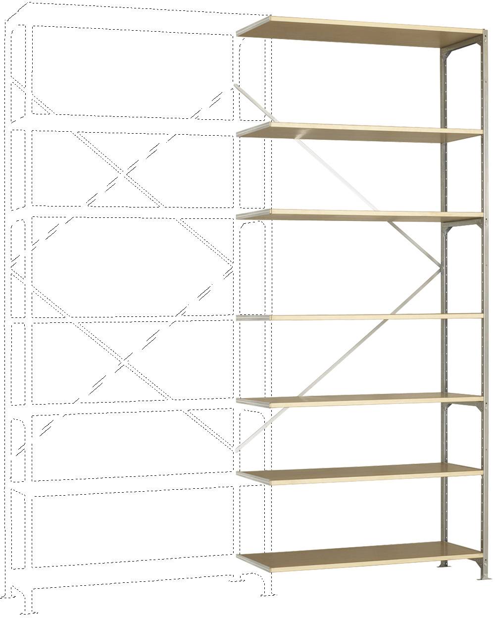 Manuflex RB2433 Fachbodenregal-Anbaumodul (B x H x T) 960 x 2600 x 300 mm Holzboden