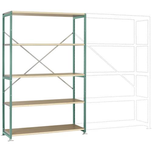 Thumbnail - Manuflex RP1036.0001 Fachbodenregal-Grundmodul (B x H x T) 1250 x 2500 x 500 mm Holzboden