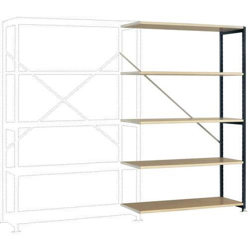 Thumbnail - Manuflex RP1127.7016 Fachbodenregal-Anbaumodul (B x H x T) 960 x 2250 x 300 mm Holzboden