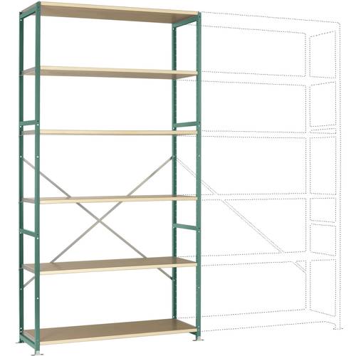 Manuflex RP1336.0001 Fachbodenregal-Grundmodul (B x H x T) 1280 x 2500 x 800 mm Holzboden