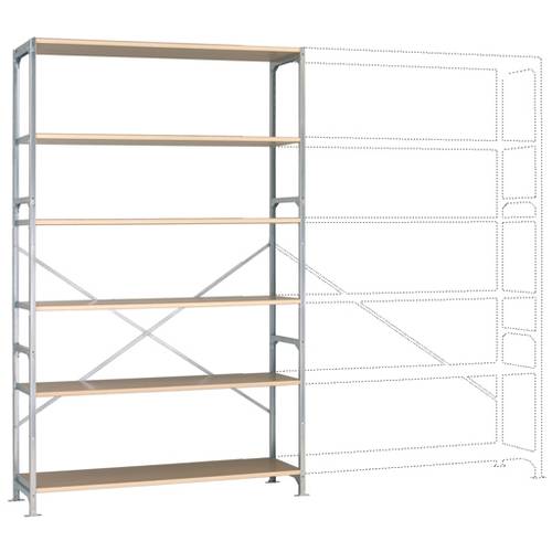 Thumbnail - Manuflex RB2565 Fachbodenregal-Grundmodul (B x H x T) 1530 x 2000 x 500 mm Holzboden