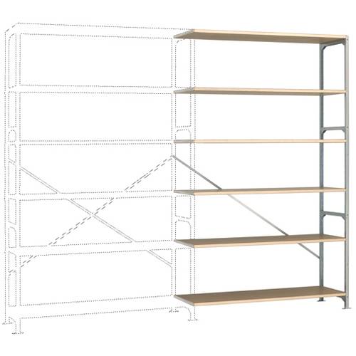 Thumbnail - Manuflex RM2581 Fachbodenregal-Anbaumodul (B x H x T) 1250 x 3000 x 700 mm Holzboden