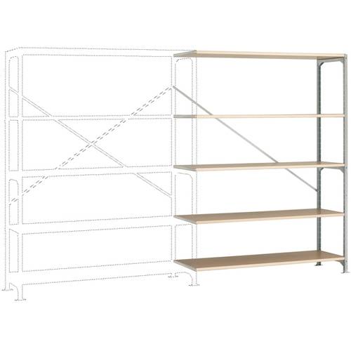 Thumbnail - Manuflex RM2523 Fachbodenregal-Anbaumodul (B x H x T) 1250 x 3000 x 700 mm Holzboden