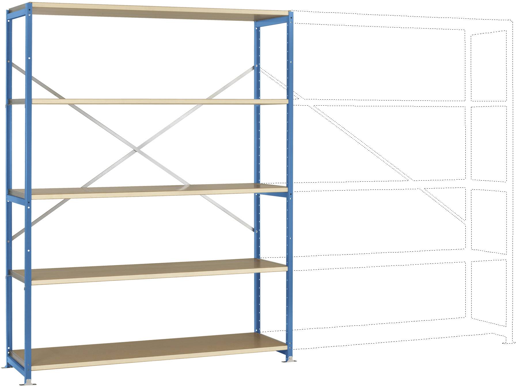 Manuflex RP1041.5007 Fachbodenregal-Grundmodul (B x H x T) 1500 x 2500 x 600 mm Holzboden