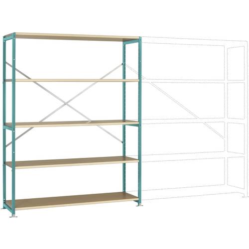 Thumbnail - Manuflex RP1041.5021 Fachbodenregal-Grundmodul (B x H x T) 1530 x 2000 x 400 mm Holzboden
