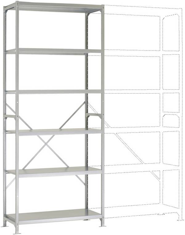 Manuflex RB1172 Fachbodenregal-Grundmodul (B x H x T) 1030 x 2500 x 500 mm Stahlboden