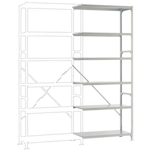 Manuflex RB2191 Fachbodenregal-Anbaumodul (B x H x T) 1000 x 2500 x 500 mm Stahlboden