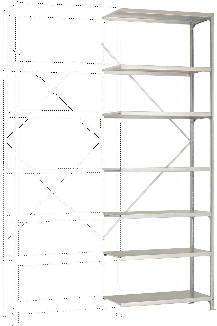 Manuflex RB2287 Fachbodenregal-Anbaumodul (B x H x T) 1000 x 3000 x 300 mm Stahlboden