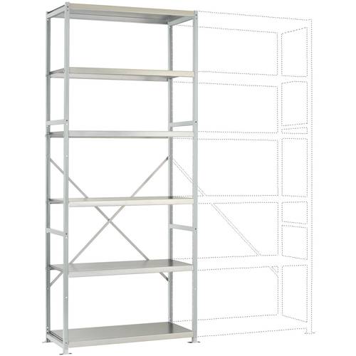 Thumbnail - Manuflex RP1320.7035 Fachbodenregal-Grundmodul (B x H x T) 1030 x 2500 x 600 mm Stahlboden
