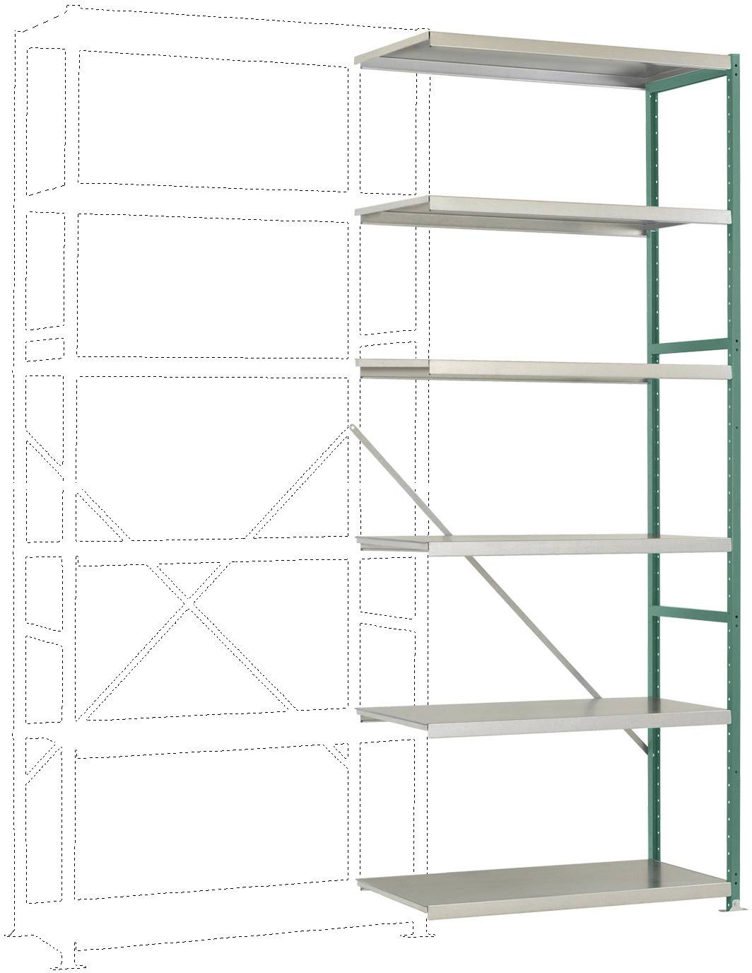 Manuflex RP1422.0001 Fachbodenregal-Anbaumodul (B x H x T) 1000 x 2500 x 400 mm Stahlboden