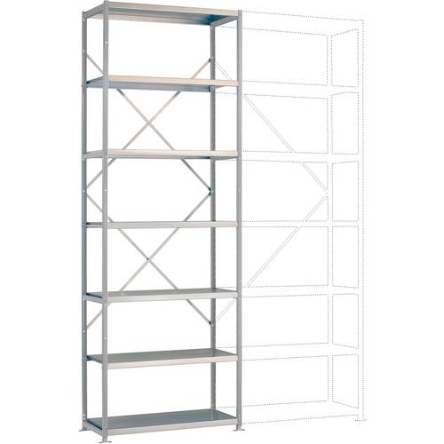 Thumbnail - Manuflex RP2133.7035 Fachbodenregal-Grundmodul (B x H x T) 1030 x 3000 x 600 mm Stahlboden