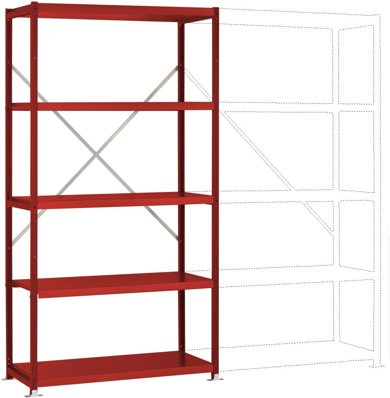 Manuflex RP1052.3003 Fachbodenregal-Grundmodul (B x H x T) 1030 x 2000 x 400 mm Stahlboden