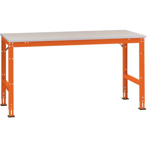 Thumbnail - Manuflex AU4037.2001 Arbeits-Grundtisch UNIVERSAL Standard mit Kunststoffplatte, BxTxH = 1250x800x760-870 mm Rotorange (...