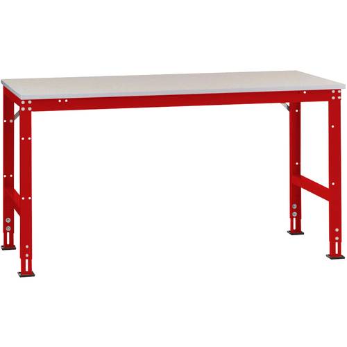 Thumbnail - Manuflex AU6129.3003 Arbeits-Anbautisch UNIVERSAL Standard mit PVC Dekorplatte, BxTxH = 2000 x 1000 x 760-870 mm Rubin-R...