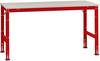 Manuflex AU4001.3003 Arbeits-Grundtisch UNIVERSAL Standard mit Melaminplatte, BxTxH = 1000 x 600 x 760-870 mm Rubin-Rot