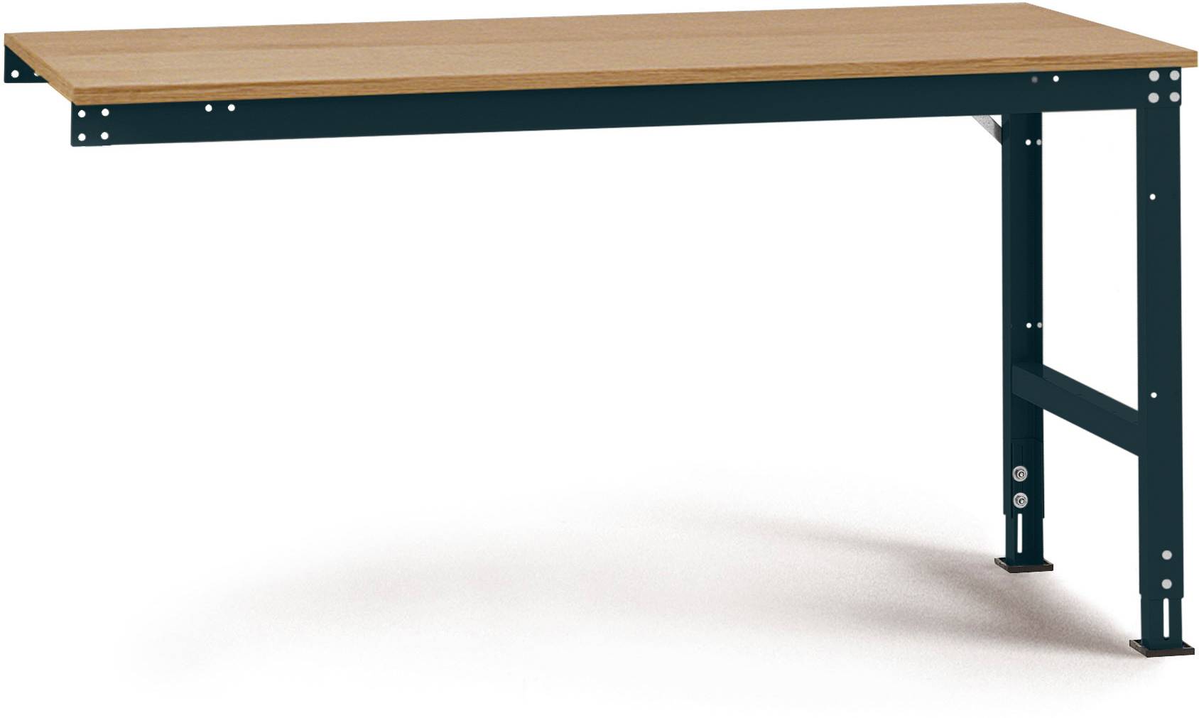 Manuflex AU6115.7016 Arbeits-Anbautisch UNIVERSAL Standard mit Multiplexplatte, BxTxH = 2000 x 800 x 760-870 mm Anthrazit