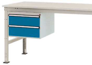 Manuflex ZB4516.5007 Gehäuse-Unterbau Mobil, Nutzhöhe 300 mm mit 2 Schubfächer. Für Tischtiefe 1000 mm