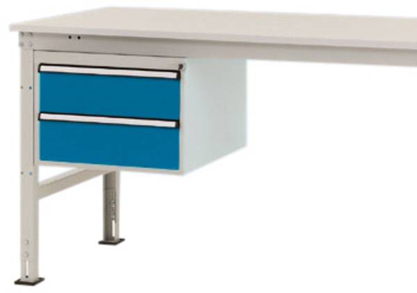 Manuflex ZB4514.0002  Gehäuse-Unterbau Stationär, Nutzhöhe 300 mm mit 2 Schubfächer. Für Tischtiefe 1200 mm