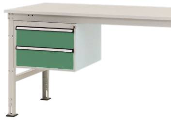 Manuflex ZB4516.6011 Gehäuse-Unterbau Mobil, Nutzhöhe 300 mm mit 2 Schubfächer. Für Tischtiefe 1000 mm