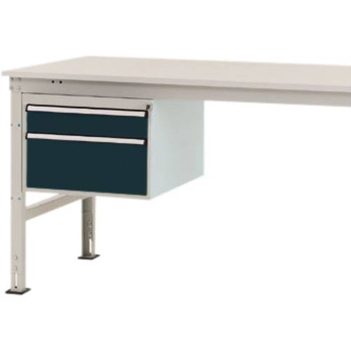 Manuflex ZB4566.7016 Gehäuse-Unterbau Mobil, Nutzhöhe 300 mm mit 2 Schubfächer. Für Tischtiefe 1000 mm