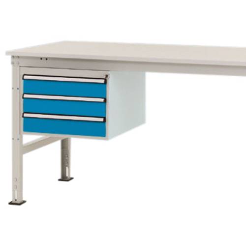 Manuflex ZB4617.5012 Gehäuse-Unterbau Mobil, Nutzhöhe 300 mm mit 3 Schubfächer. Für Tischtiefe 1200 mm