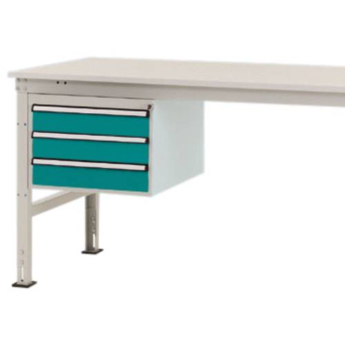 Manuflex ZB4613.5021 Gehäuse-Unterbau Stationär, Nutzhöhe 300 mm mit 3 Schubfächer. Für Tischtiefe 1000 mm