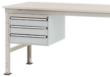 Manuflex ZB4612.7035 Gehäuse-Unterbau Stationär, Nutzhöhe 300 mm mit 3 Schubfächer. Für Tischtiefe 800 mm