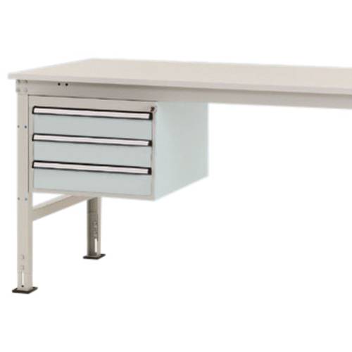 Manuflex ZB4613.7035 Gehäuse-Unterbau Stationär, Nutzhöhe 300 mm mit 3 Schubfächer. Für Tischtiefe 1000 mm