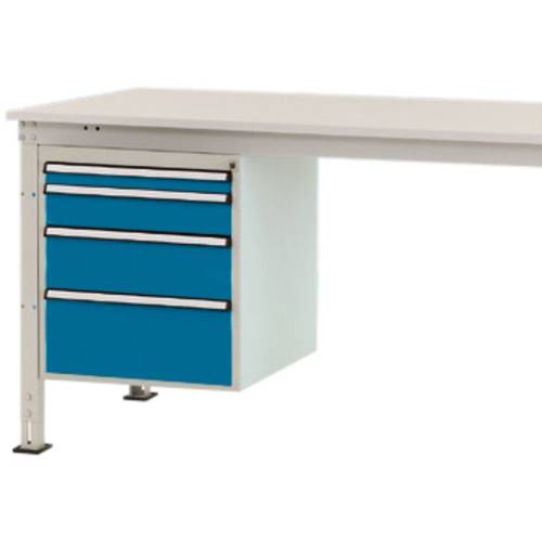 Manuflex ZB4763.0002 Gehäuse-Unterbau Stationär, Nutzhöhe 500 mm mit 4 Schubfächer. Für Tischtiefe 1000 mm