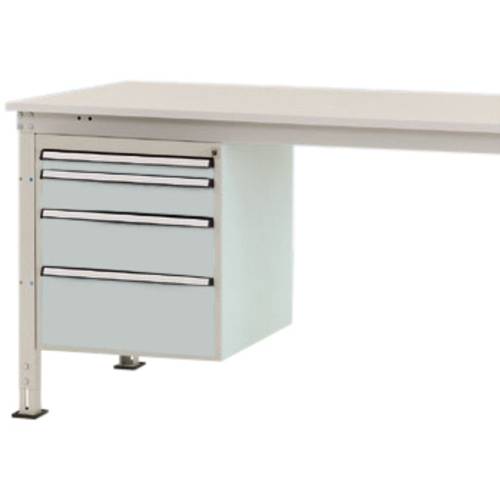 Manuflex ZB4763.7035 Gehäuse-Unterbau Stationär, Nutzhöhe 500 mm mit 4 Schubfächer. Für Tischtiefe 1000 mm