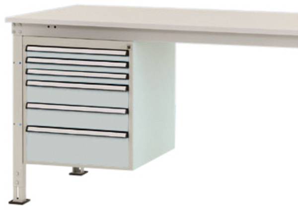 Manuflex ZB4912.7035  Gehäuse-Unterbau Stationär, Nutzhöhe 500 mm mit 6 Schubfächer. Für Tischtiefe 800 mm