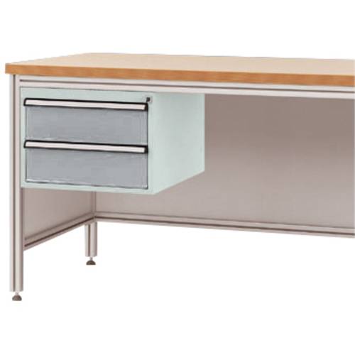 Thumbnail - Manuflex ZB4525.9006 Gehäuse-Unterbau für ALU-Arbeitstische, Nutzhöhe 300 mm mit 2 Schubfächern, für Tischtiefe 600 mm
