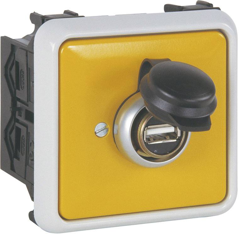 Manuflex ZB0937 USB-Anschlussdose fertig montiert für verdrahteten Energiekanal, BxTxH = 70 x 65 x 70 mm