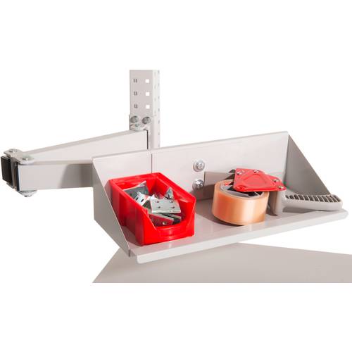 Thumbnail - Manuflex ZB3902.7035 Sichtboxen-Regal-Halter-Element für UNIVERSAL und PROFI mit Doppelgelenk, BxTxH= 435 x 165 x 120 mm