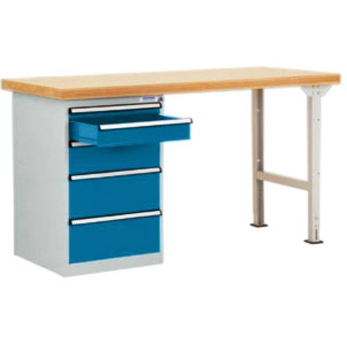 Manuflex TP5086.0002 Werkbanksystem COMBI Modell 1 mit Multiplexplatte, BxTxH = 1500 x 700 x 840 mm