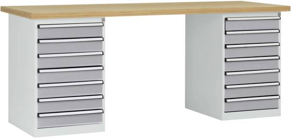 Manuflex WC5126.9006 Werkbanksystem (B x T) 2000 mm x 700 mm Alusilber