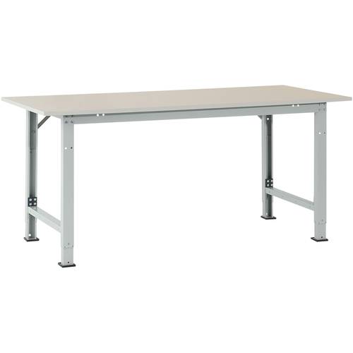 Thumbnail - Manuflex AS0032.7035 Packtisch PACKPOOL Spezial mit Melaminplatte, BxTxH = 2000 x 800 x 722-1022 mm Lichtgrau (RAL 7035)