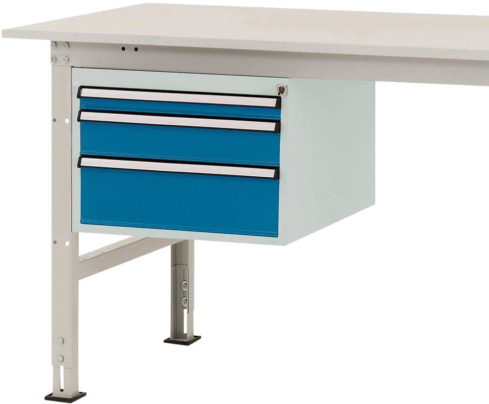 Manuflex AS0002.0002 Gehäuse-Unterbau PACKPOOL, Nutzhöhe 300 mm mit 3 Schubfächern. Für Tischtiefe 800 mm
