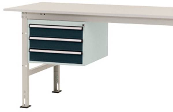 Manuflex AS0004.7016  Gehäuse-Unterbau PACKPOOL, Nutzhöhe 300 mm mit 3 Schubfächern. Für Tischtiefe 800 mm
