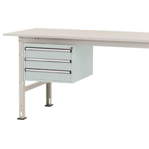 Manuflex AS0004.7035 Gehäuse-Unterbau PACKPOOL, Nutzhöhe 300 mm mit 3 Schubfächern. Für Tischtiefe 800 mm