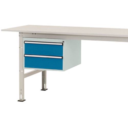 Manuflex AS0005.0002 Gehäuse-Unterbau PACKPOOL, Nutzhöhe 300 mm mit 2 Schubfächern. Für Tischtiefe 800 mm