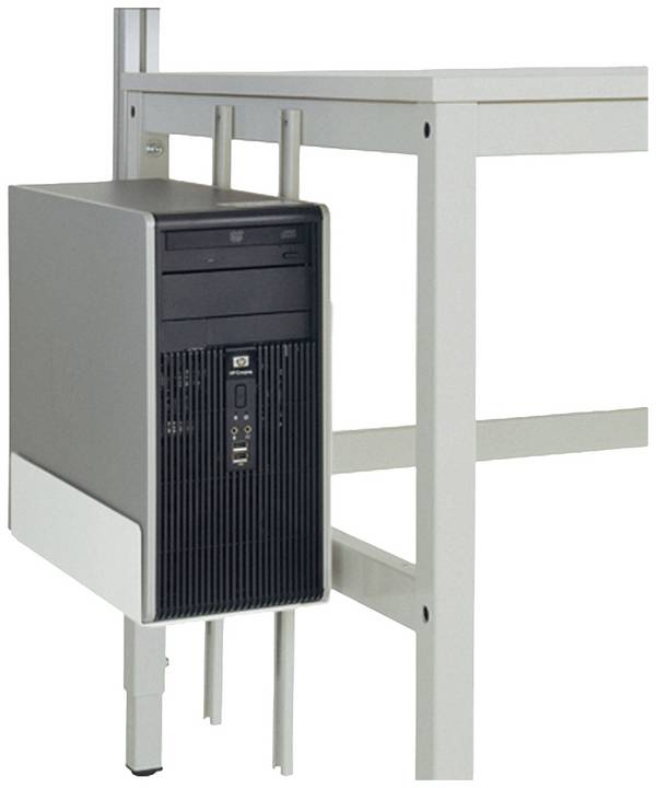Manuflex ZB3607.7035  CPU-Halter in Lichtgrau RAL 7035, BxTxH = 180-250 x 450 x 290 mm
