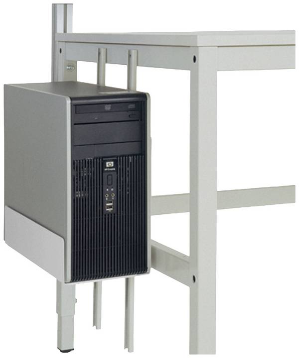 Manuflex ZB3607.9006  CPU-Halter in Alusilber ähnlich RAL 9006, BxTxH = 180-250 x 450 x 290 mm