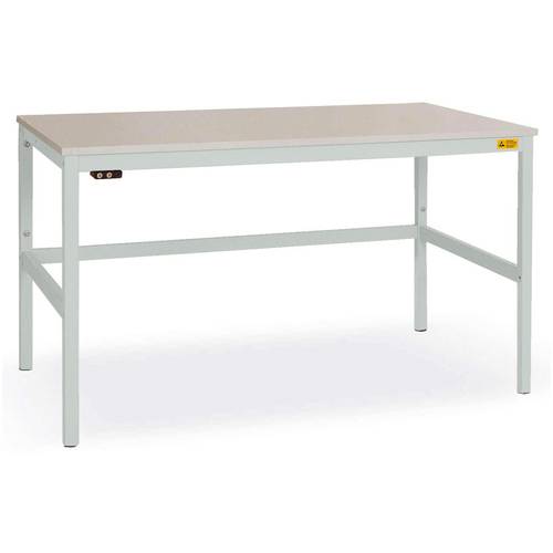 Thumbnail - Manuflex LC1908.7035 ESD ESD-Arbeitstisch CANTOLAB Standard mit Melaminplatte, BxTxH = 1200 x 800 x 765-785 mm Lichtgrau...