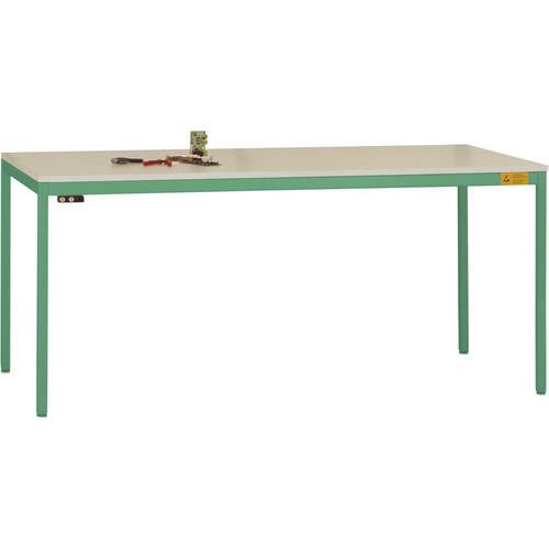 Thumbnail - Manuflex LD1903.6011 ESD ESD-Arbeitstisch UNIDESK mit Kautschukplatte, Gestell Resedagrün RAL 6011, BxTxH = 1200 x 800 x...