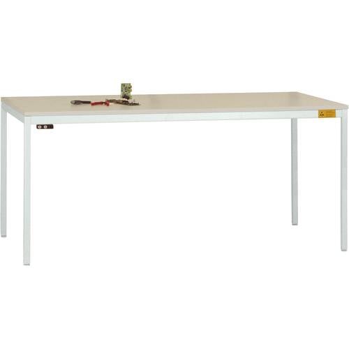 Thumbnail - Manuflex LD1918.7035 ESD ESD-Arbeitstisch UNIDESK mit Melaminplatte, Gestell Lichtgrau RAL 7035, BxTxH = 1600 x 800 x 72...
