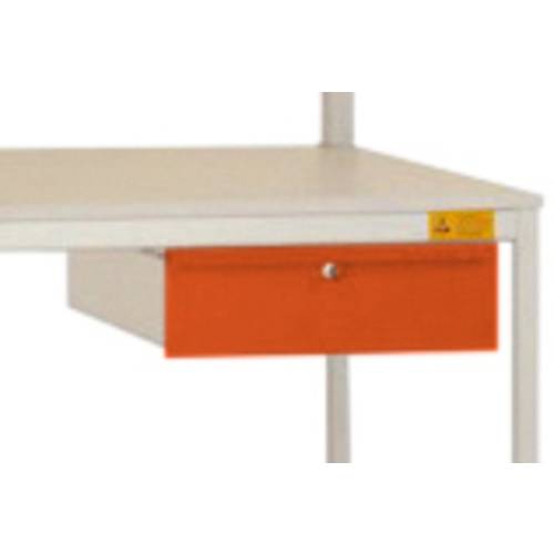 Thumbnail - Manuflex LD4123.2001 ESD ESD-Einzelschubfach in Rotorange RAL 2001, mit Schloss, BxTxH = 425 x 550 x 135 mm